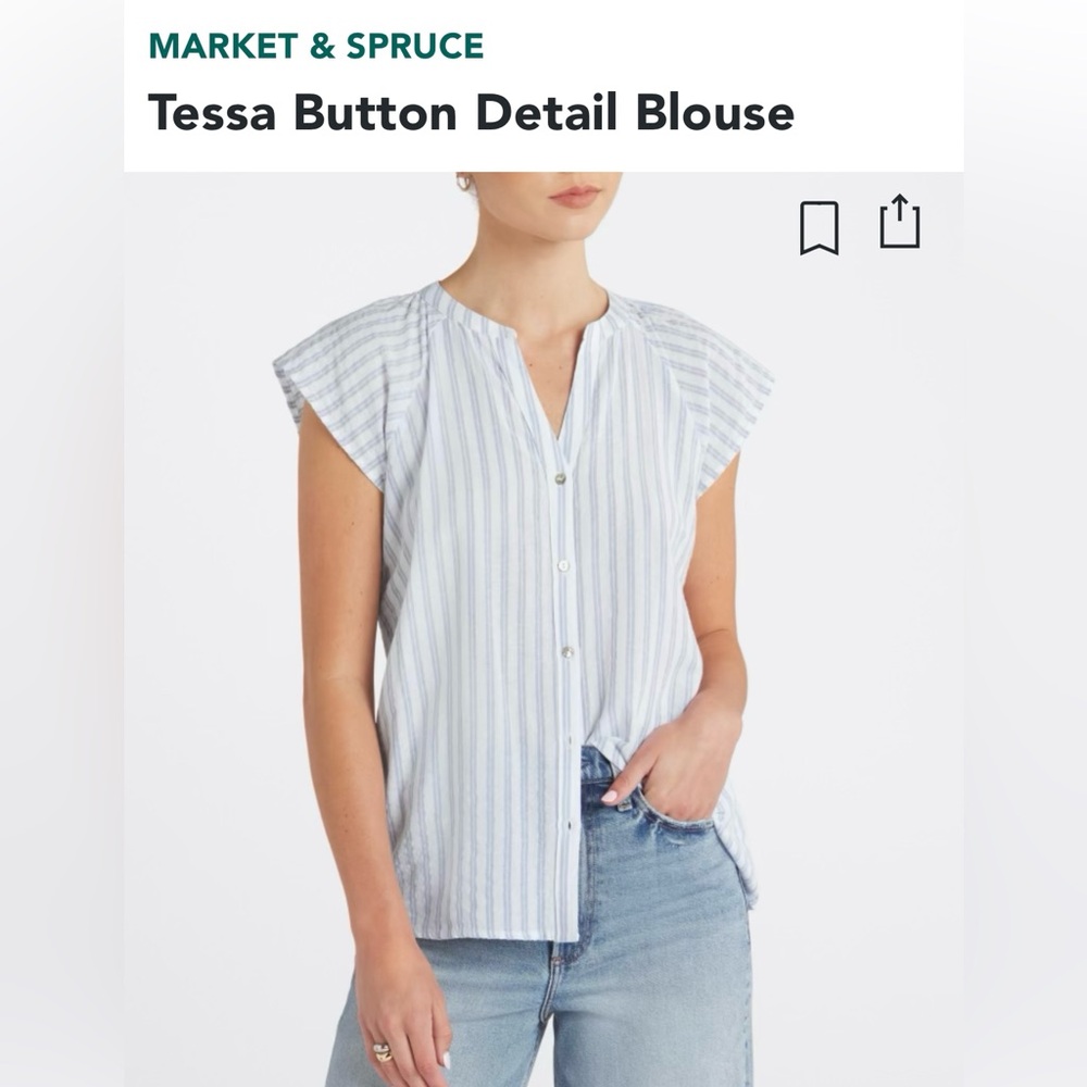 Market & Spruce, Size large light blue blouse